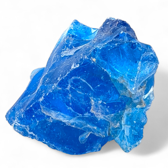 Sapphire Blue Translucent Art Glass Cullet Glowing Manganese Slag #4GX106 - Picture 5 of 6